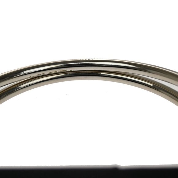 PRADA MILANO Logo Tessuto Hand Bag Nylon Black Silver Italy 80KA730 - Picture 9 of 16